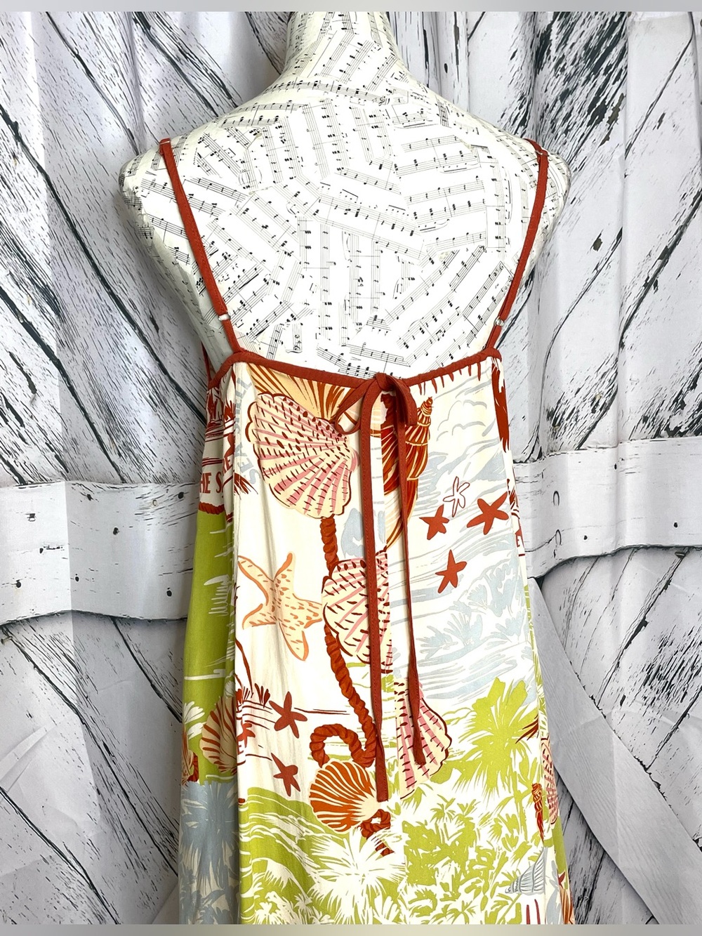 Label of Love Anthropologie Maxi Dress Seashore Pattern M - Picture 3 of 8